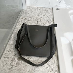 High Quality Faux Leather Grey Crossbody Tote Bag. Like New.